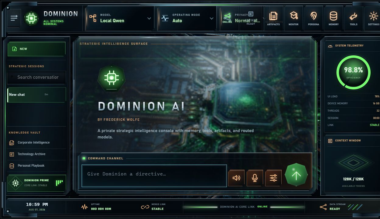 Dominion AI product interface