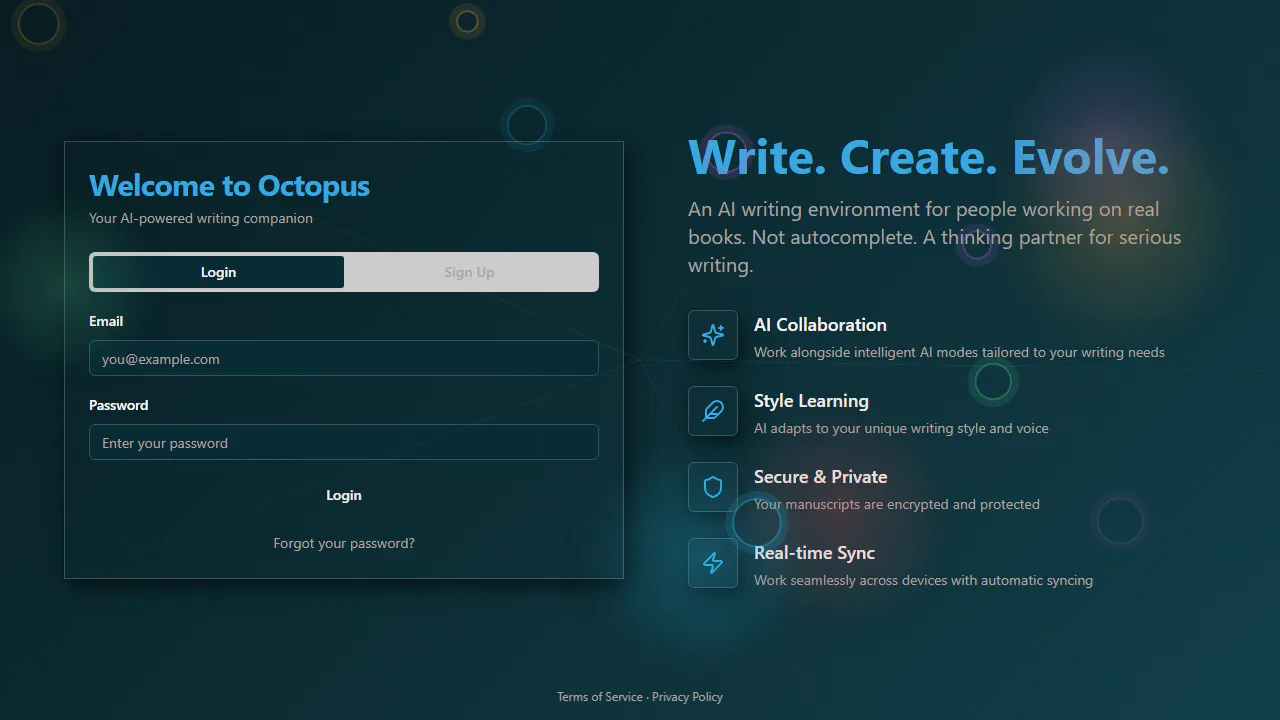 Octopus Writes product interface
